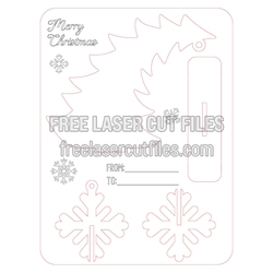 Christmas Wooden Card and Ornament Laser Cut File