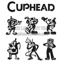 Cuphead Character Set Laser Cut Vector Template
