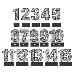 Decorative Number Set 1-15 Laser Cut Template