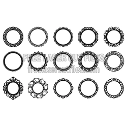 Decorative Openwork Frame Set, Laser Cut Ring Designs