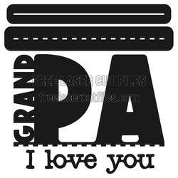 Grandpa Standing Sign Laser Cut File, 3mm Family Gift