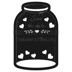 Save the Date Jar Laser Cut Template with Hearts
