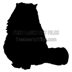 Sitting Cat Silhouette Laser Cut File, Ready to Cut