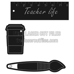 Teacher Life Keychain Laser Cut File, Free Gift Design