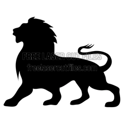 Walking Lion Silhouette Laser Cut File, Ready to Cut