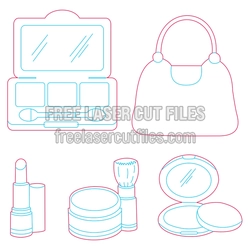 Women’s Handbag Makeup Organizer Laser Cut File Set