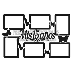Butterfly Photo Frame Collage with "Mis 15 Años" Quote