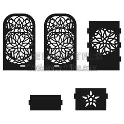 Decorative Laser-Cut Business Card Stand with Floral Panels