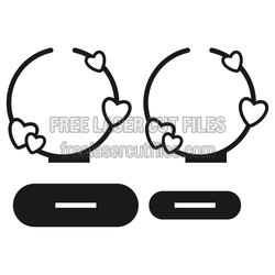 Love Photo Frame Laser Cut File with Heart Accents
