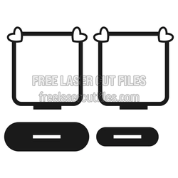 Love Photo Frame Laser Cut File with Heart Corners