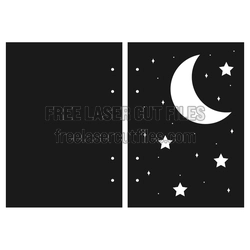 Moon and Stars Notebook Cover Laser Cut Template
