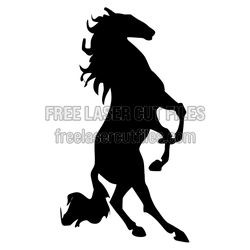 Rearing Horse Silhouette Laser Cut File, Ready to Cut