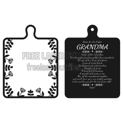 Recipe for the Perfect Grandma Sign with Floral Frame