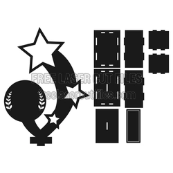 Star Trophy Award Plaque Laser Cut File, 3mm Ready to Cut