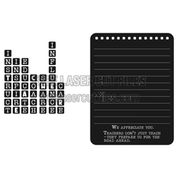 Teacher Appreciation Crossword Gift Laser Cut File