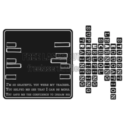 Teacher Appreciation Crossword Gift Sign, Ready to Cut