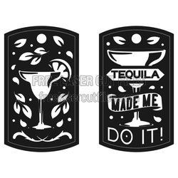 Tequila Margarita Sign Laser Cut File, Free Party Decor