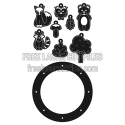 Woodland Baby Mobile Laser Cut Hanging Set, Ready to Cut