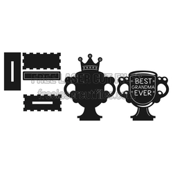 Best Grandma Ever Trophy Laser Cut File, 3mm Gift Design
