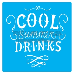 Cool Summer Drinks Stencil SVG Cut File for DIY Decor