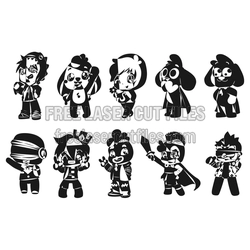 Cute Children Character Figures Laser Cut Template Set