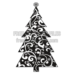 Decorative Christmas Tree Laser Cut File, Ready to Cut