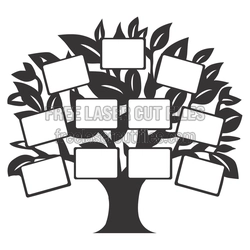 Family Tree Photo Frame Template for Laser Cutting