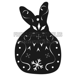 Festive Bunny Christmas Ornament Laser Cut File
