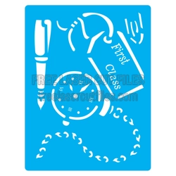 First Grade School Stencil Set for Laser Cutting