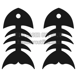 Fish Skeleton Earrings Laser Cut File, Ready to Cut