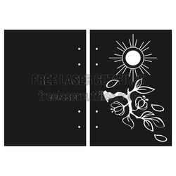 Floral Notebook Cover Laser Cut File, Ready to Cut
