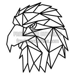 Geometric Eagle Head Laser Cut File, Ready to Cut