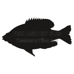 Grouper Fish Silhouette Laser Cut File, Ready to Cut