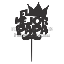 Mister Papa Crown Cake Topper Laser Cut File