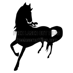 Rearing Horse Silhouette Laser Cut File, Ready to Cut