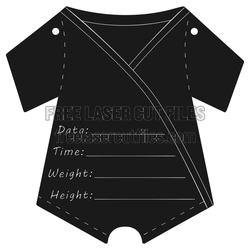 Baby Bodysuit Birth Announcement Laser Cut Template