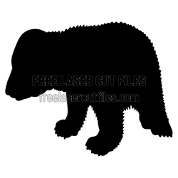 Bear Silhouette Laser Cut File, Ready to Cut Wildlife Design