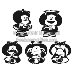 Children's Character Figure Set, Ready-to-Cut Laser File
