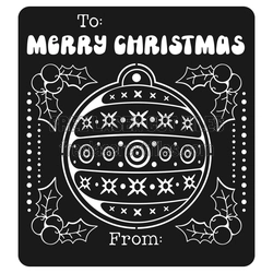 Christmas Ornament Card Laser Cut Template, Merry Christmas