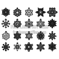 Christmas Snowflake Pendant Set, Ready to Cut Ornament Files