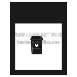 Coffee Cup Teacher Note Pad Holder Laser Cut File