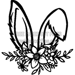 Easter Bunny Ears Floral Design, Ready to Cut Spring File