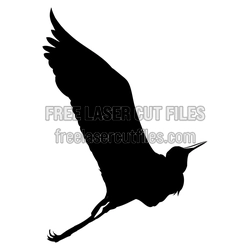 Flying Heron Bird Silhouette Laser Cut File