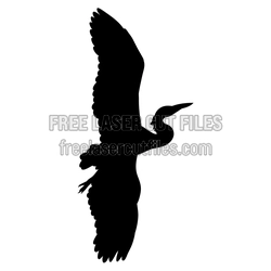 Flying Heron Silhouette Laser Cut File, Ready to Cut