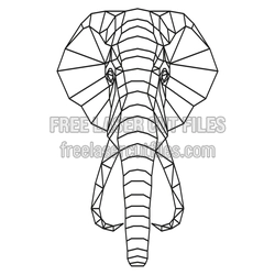 Geometric Elephant Head Laser Cut File, Ready to Cut