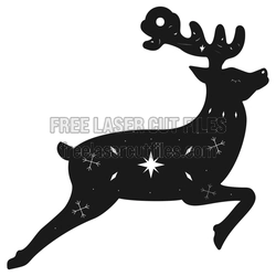 Jumping Reindeer Christmas Ornament Laser Cut File