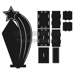 Laser Cut Star Trophy Template, 3mm Ready-to-Cut Award