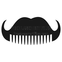 Mustache Beard Comb Laser Cut File, Ready to Cut