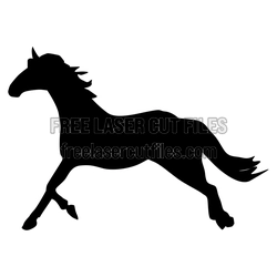 Running Horse Silhouette Laser Cut File, Ready to Cut
