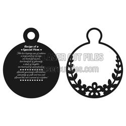 Special Mom Ornament Laser Cut File, Ready to Cut Gift